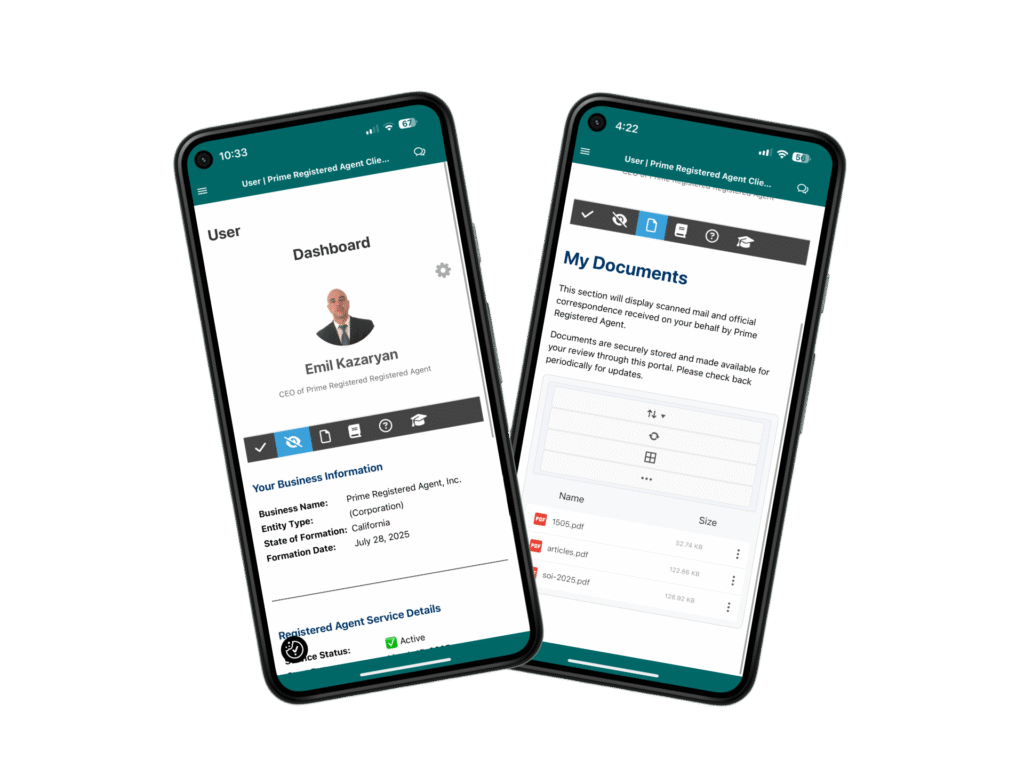 California Registered Agent App